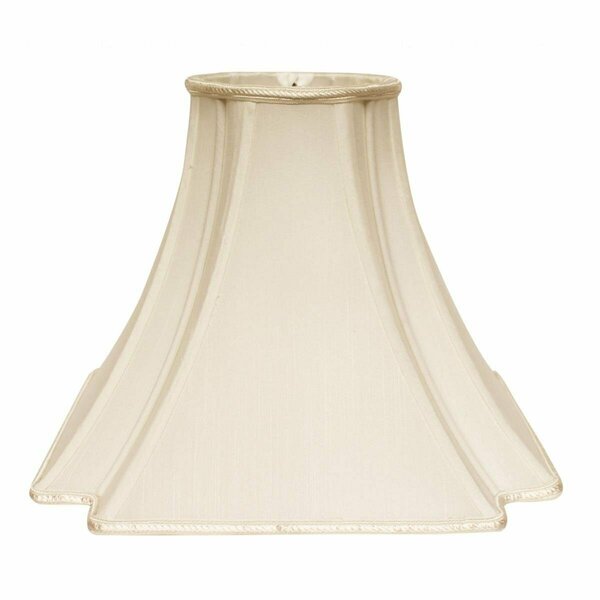 Homeroots 12 in. Ivory Slanted Notch Square Shantung Lampshade 469831